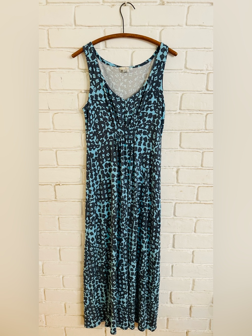Boden Light Blue and White Printed Maxi Dress